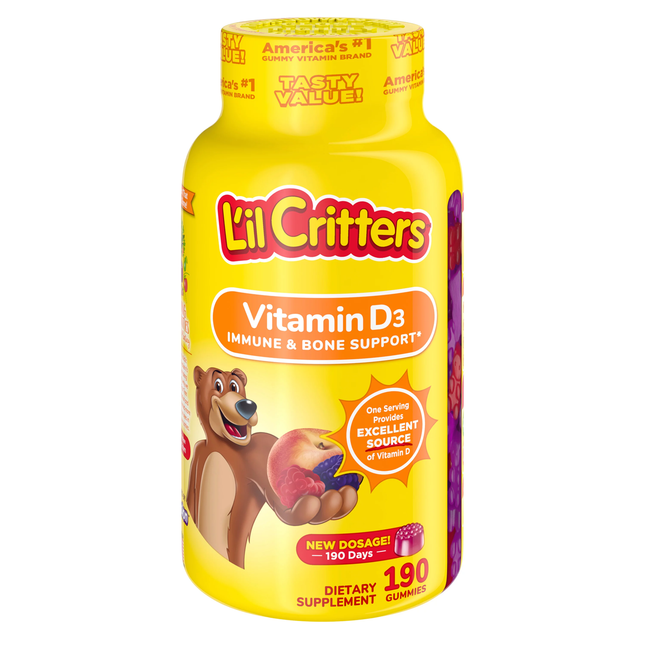 L'il Critters - Vitamine D3 | 190 vitamines gommeuses