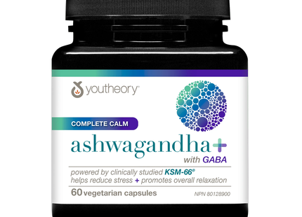 Youtheory - Ashwagandha+ with GABA | 60 Veg Capsules