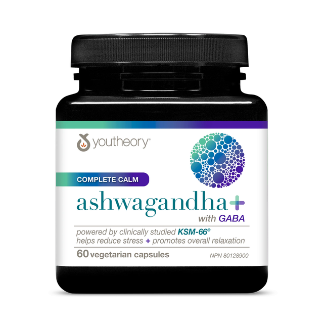 Youtheory - Ashwagandha+ with GABA | 60 Veg Capsules