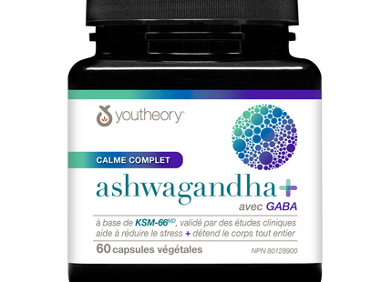 Youtheory - Ashwagandha+ with GABA | 60 Veg Capsules