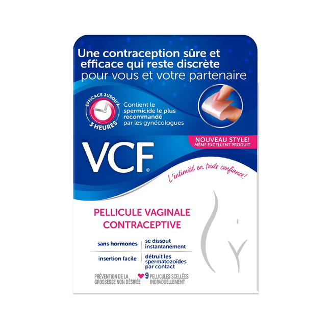 VCF - Film contraceptif vaginal dissolvant | 9 films scellés simples