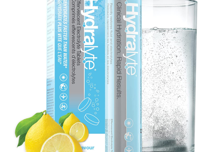 Hydralyte - Clinical Hydration Effervescent Electrolyte Tablets - Lemonade Flavour | 20 Tablets