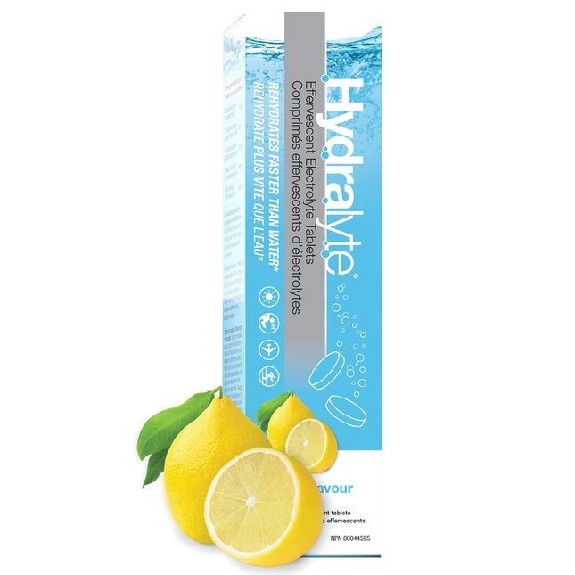 Hydralyte - Comprimés d'électrolytes effervescents d'hydratation clinique - Saveur de limonade | 20 comprimés