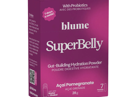 Blume - Superbelly Gut Building Hydration Powder, Acai Pomegranate | 7 x 28 g