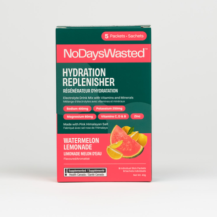 No Days Wasted - Boisson réhydratante, Limonade Pastèque | 5 sachets