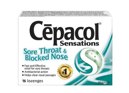 Cepacol - Sensations Lozenges - Sore Throat & Blocked Nose | 16 Lozenges