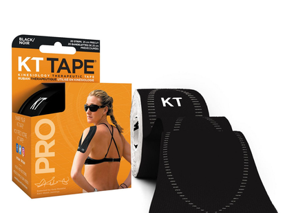 KT Tape - Pro Kinesiology 25 CM Therapeutic Tape - Black | 20 Strips