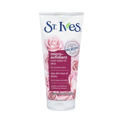 St. Ives - Micro-Exfoliant Scrub for Sensitive Skin, Rose Water & Aloe Vera | 170 g
