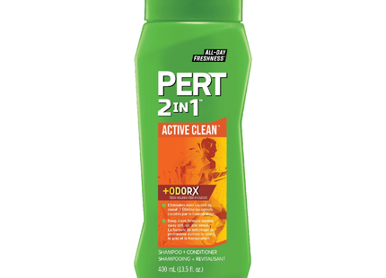 Pert - Shampoing et revitalisant 2 en 1 + OdorX pour le soin du cuir chevelu | 400 ml