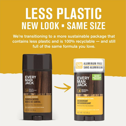 Every Man Jack - Aluminum Free Deodorant, Sandalwood | 85 g