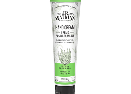 J.R. Watkins - Hand Cream with Shea Butter, Cocoa Butter, & Jojoba Oil - Aloe & Green Tea | 95 g