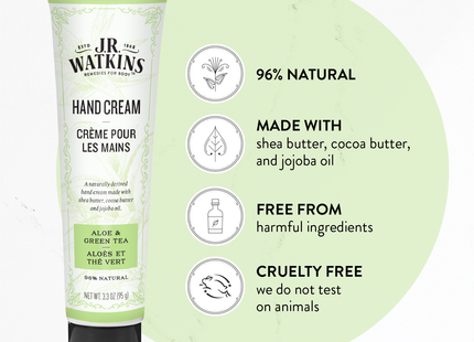 J.R. Watkins - Natural Hand Cream - Ale & Green Tea | 95 g