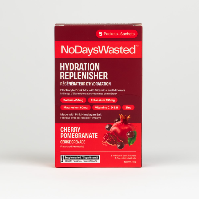 NoDaysWasted - Soin hydratant, cerise et grenade | 5 sachets