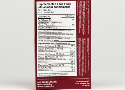 NoDaysWasted - Soin hydratant, cerise et grenade | 5 sachets