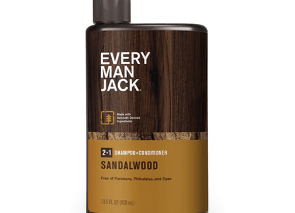 Every Man Jack - Shampoing et après-shampoing 2 en 1, Bois de santal | 400 ml