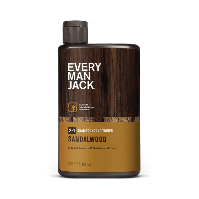 Every Man Jack - Shampoing et après-shampoing 2 en 1, Bois de santal | 400 ml