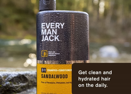 Every Man Jack - Shampoing et après-shampoing 2 en 1, Bois de santal | 400 ml