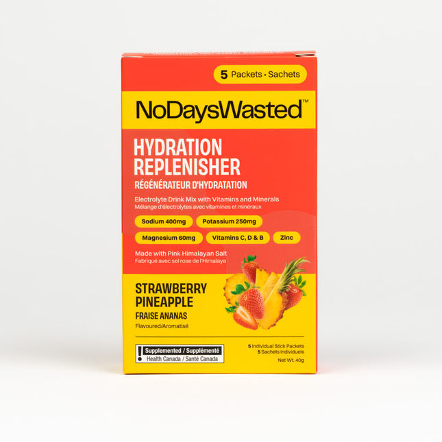 NoDaysWasted - Hydratant régénérant, fraise et ananas | 5 sachets