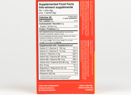 NoDaysWasted - Hydratant régénérant, fraise et ananas | 5 sachets