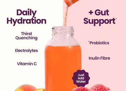 Blume - SuperBelly Gut-Building Hydration Powder, Peach Lychee | 4 x 15 g