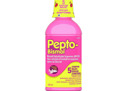 Pepto Bismol – Soulagement des symptômes en format voyage | 100 ml