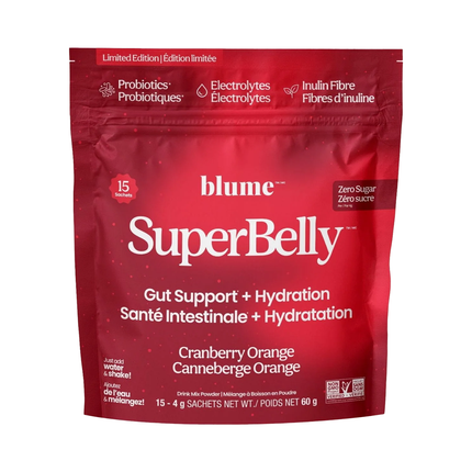 Blume - SuperBelly Gut-Building Hydration Powder, Cranberry Orange | 4 x 15 g