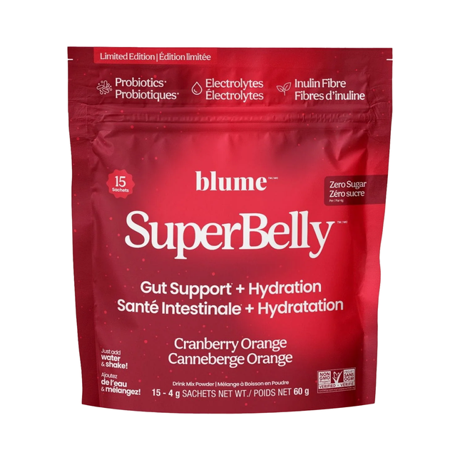 Blume - SuperBelly Gut-Building Hydration Powder, Cranberry Orange | 4 x 15 g