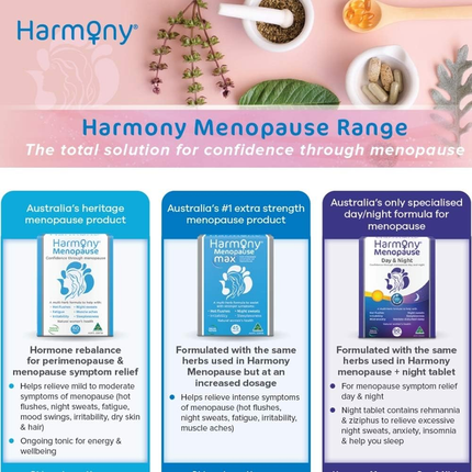 Harmony - Menopause Day & Night, 24hr Relief | 45 Tablets