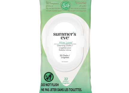 Summer's Eve - Cleansing Cloths With Aloe | 32 Cloths