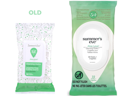 Summer's Eve - Cleansing Cloths With Aloe | 32 Cloths