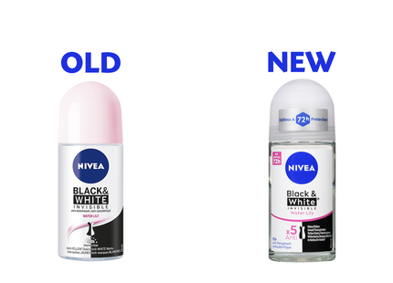 Nivea - Déodorant bille anti-transpirant Invisible Black & White 72h, Nénuphar | 50 ml