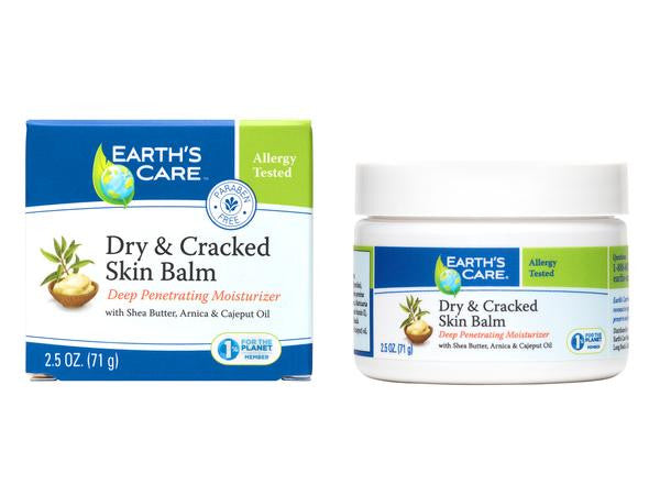 Earth's Care - Dry & Cracked Skin Balm - Deep Penetrating Moisturizer with Shea Butter, Arnica & Cajaput Oil | 71 g