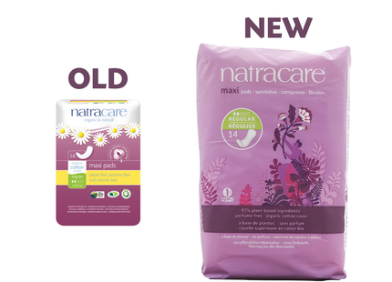 NatraCare - Serviettes Maxi Coton Bio Sans Ailettes - Normal | 14 Serviettes