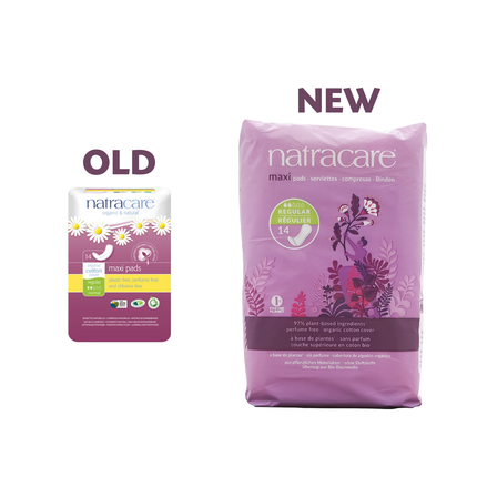 NatraCare - Serviettes Maxi Coton Bio Sans Ailettes - Normal | 14 Serviettes
