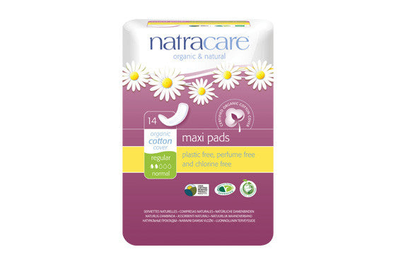 Maxi serviettes en coton biologique NatraCare - Régulières | 14 tampons