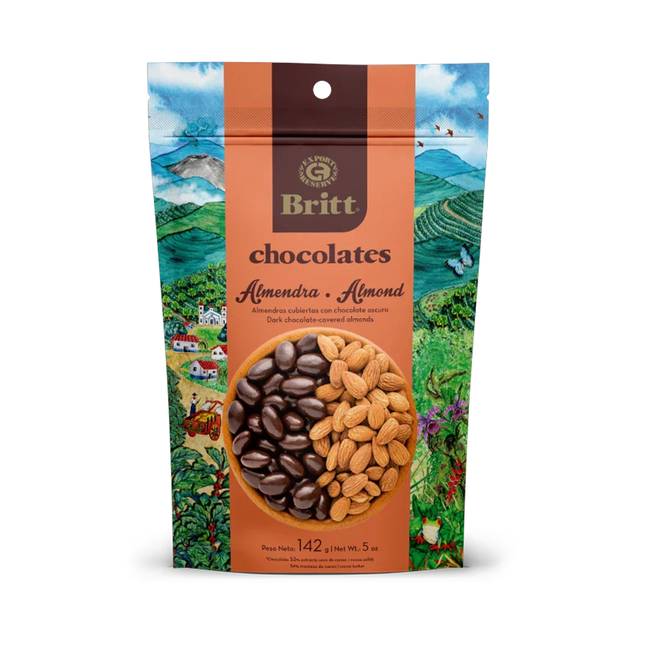 Cafe Britt - Almendra, Dark Chocolate-Covered Almonds | 142 g