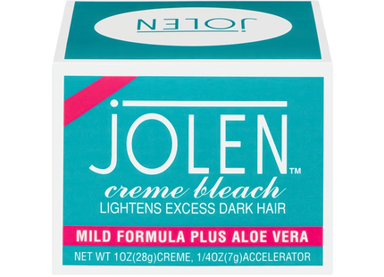 Jolen Creme Bleach Mild Formula Plus Aloe Vera – Éclaircit l'excès de cheveux foncés | 28g
