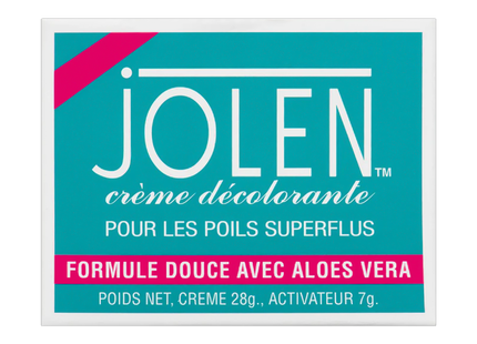 Jolen Creme Bleach Mild Formula Plus Aloe Vera – Éclaircit l'excès de cheveux foncés | 28g
