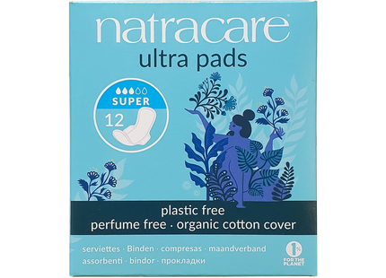 NatraCare - Organic Cotton Ultra Pads, Super | 12 Pads