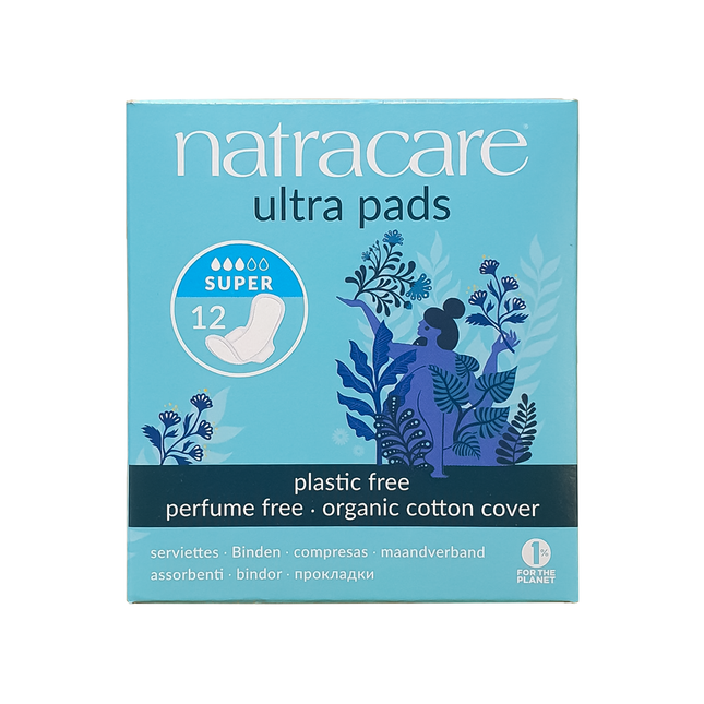 NatraCare - Organic Cotton Ultra Pads, Super | 12 Pads
