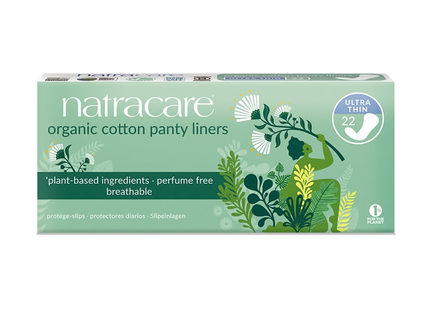 NatraCare – Protège-slips ultrafins en coton biologique | 22 protège-slips