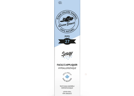 Green Beaver - Natural Mineral Sunscreen Spray SPF 27 | 90 mL
