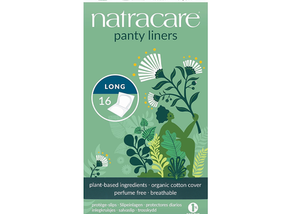 NatraCare - Protège-Slips en Coton Bio - Longs | 16 Protège-Slips