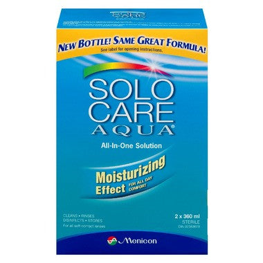 Solo Care Aqua All-In-One Contact Lenses Solution | 2 x 360 ml