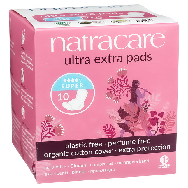 NatraCare - Ultra Extra Plastic-Free Pads | 10 Pads