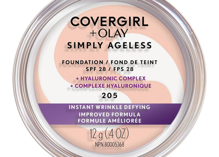 COVERGIRL + Olay - Simply Ageless Foundation SPF 28 Instant Wrinkle Defying - 205 | 12 g