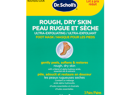 Dr. Scholl's - Ultra-Exfoliating Foot Mask for Rough, Dry Skin - Value Pack | 3 x 44 g