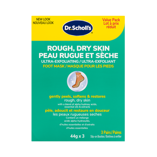 Dr. Scholl's - Ultra-Exfoliating Foot Mask for Rough, Dry Skin - Value Pack | 3 x 44 g