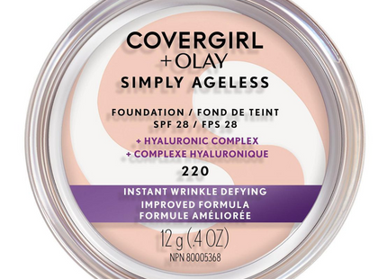 COVERGIRL + Olay - Fond de teint Simply Ageless SPF 28 Défiant les rides instantanées - 220 | 12g