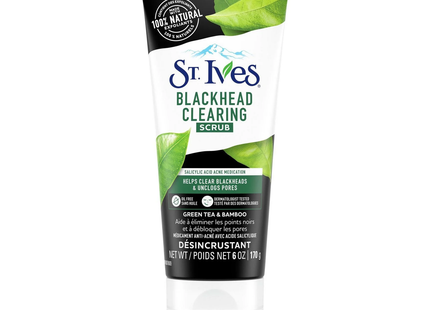 St. Ives - Gommage anti-points noirs pour l'acné, parfum thé vert et bambou | 170 g